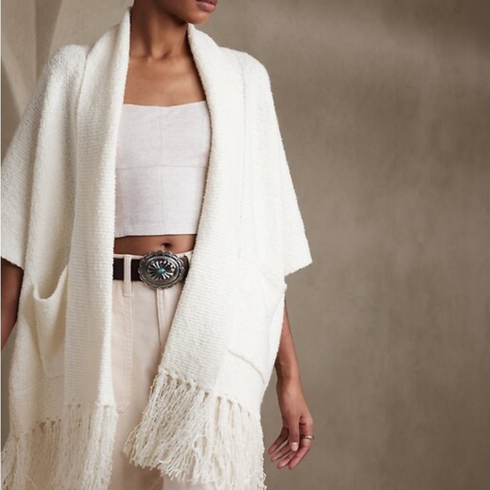 Banana Republic Cream Fringe Shawl